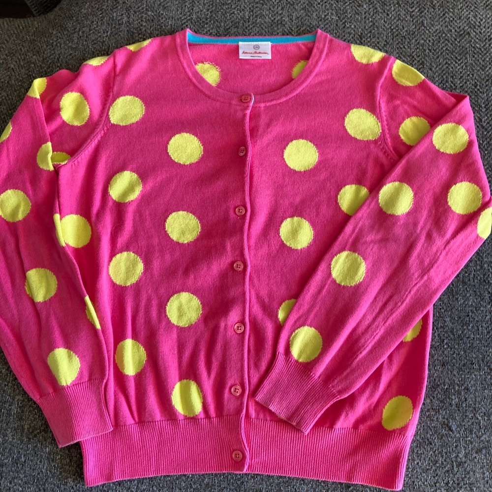Pink & Yellow Polka Dot Hanna Andersson Cardigan